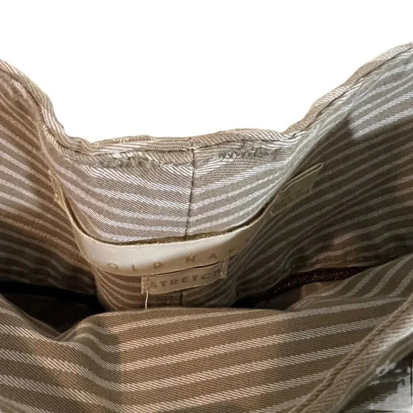 Old Navy Tan And White Striped Chino Pants Size 6 Stretch Career Professional - Picture 7 of 7